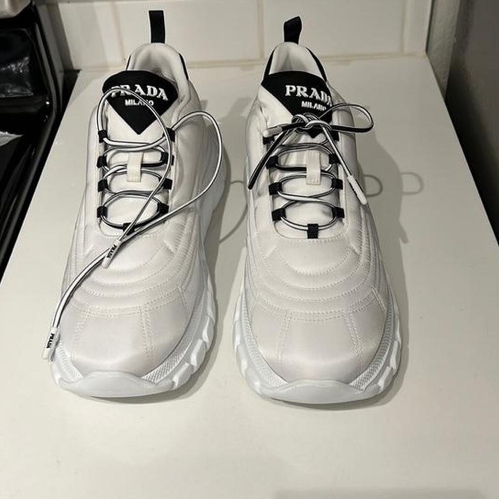 Prada Rush White Nylon Sneakers - Picture 2 of 4